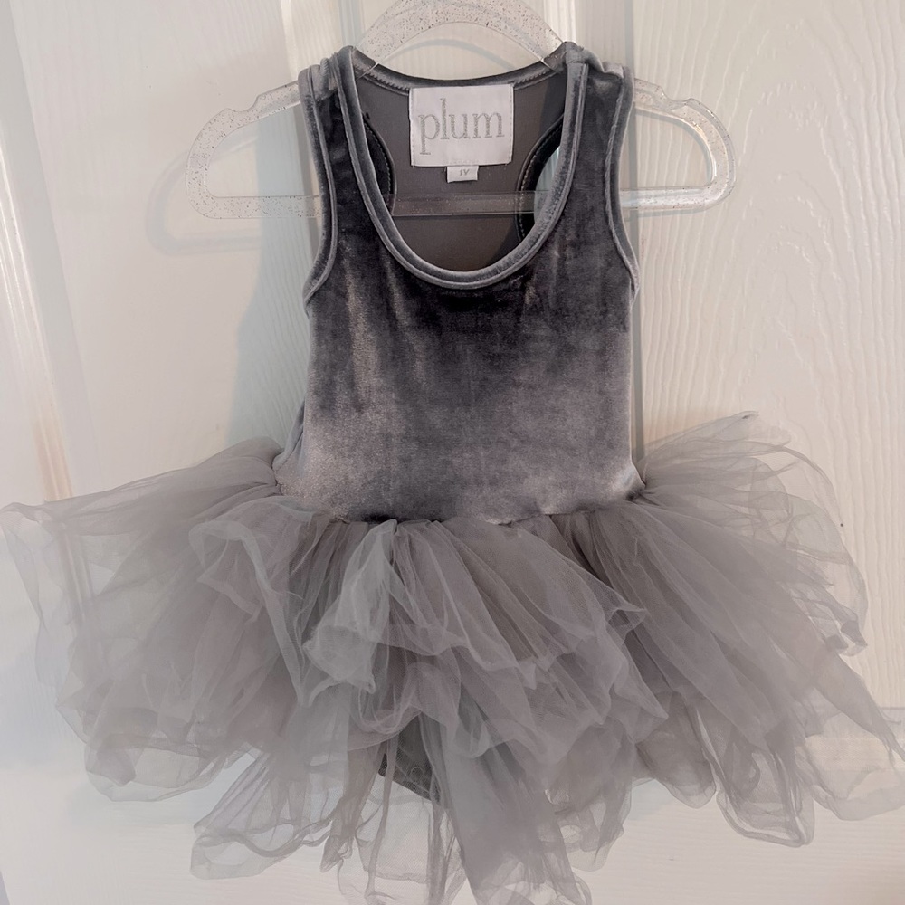 Velvet Gray Plum Tutu - Size 1Y